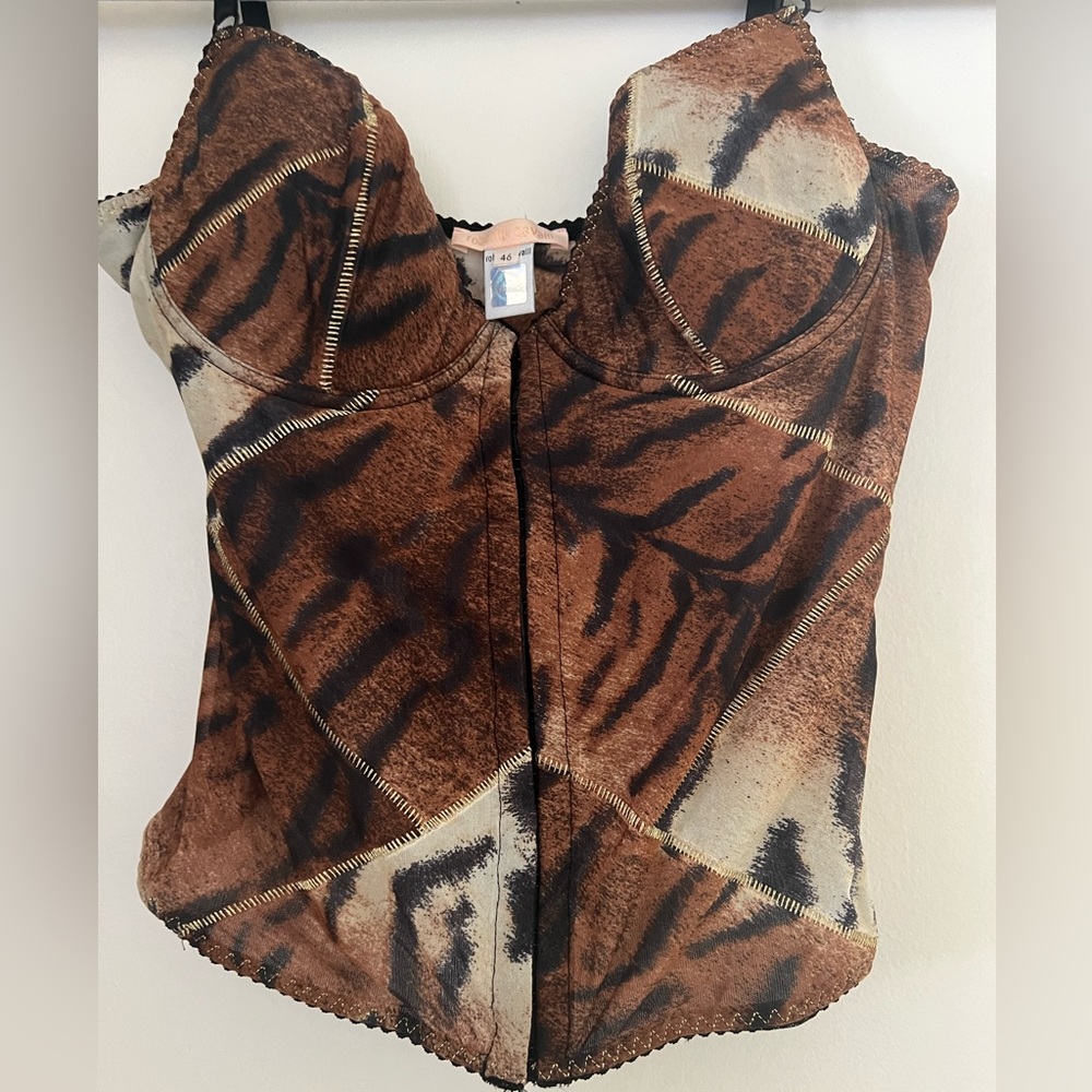 Roberto Cavalli Leopard Print Corset Top